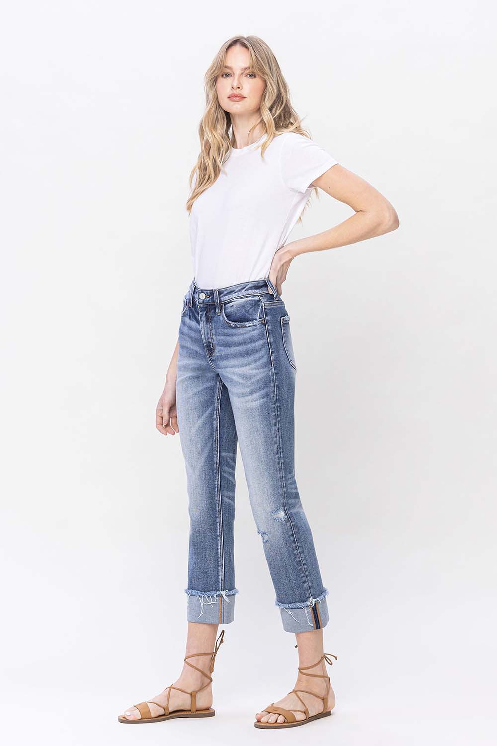 KanCan Jeans Cadence Ultra High Rise Slim Straight Medium Blue