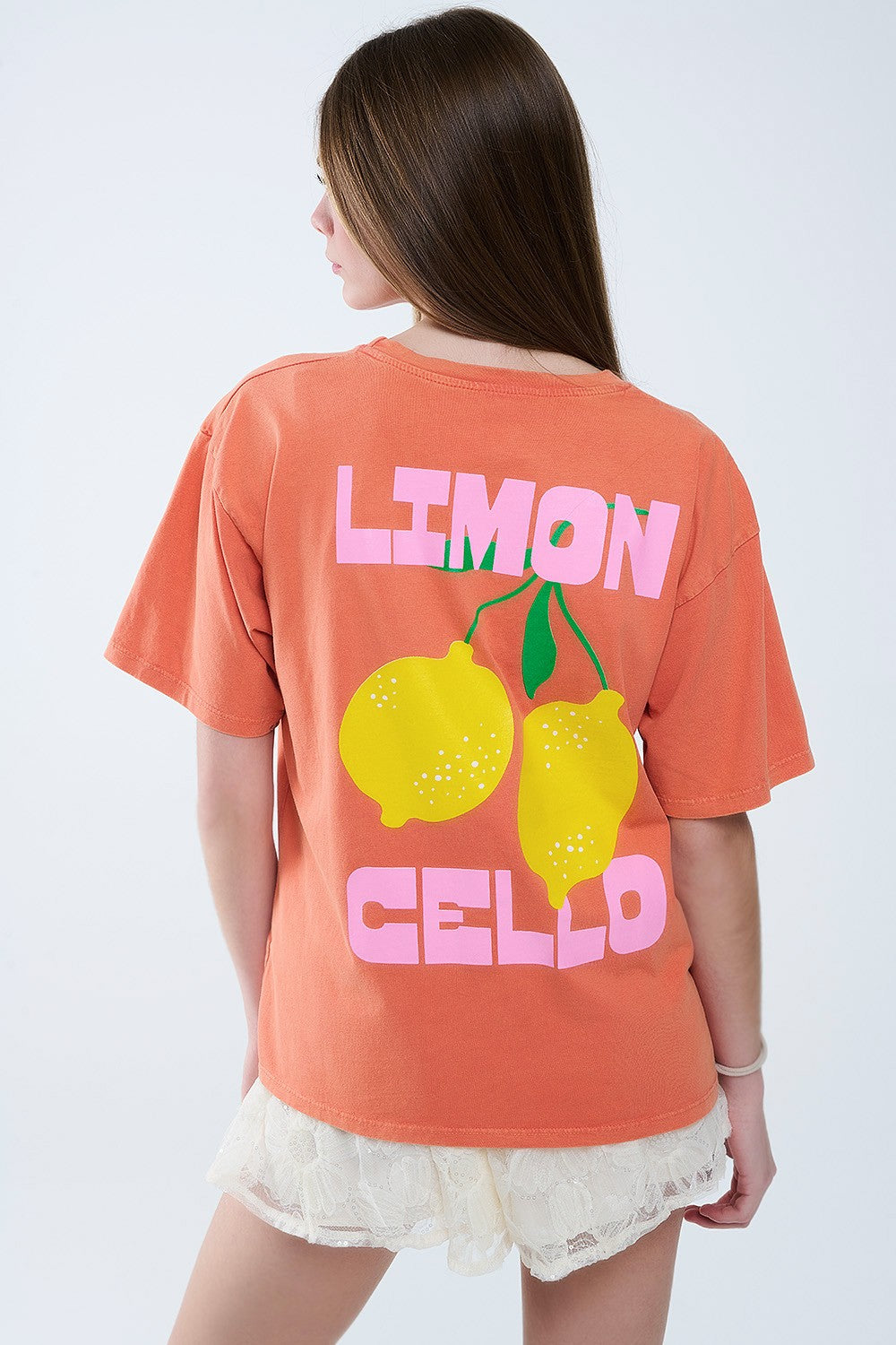 Q2 Orange Lemon Print Top